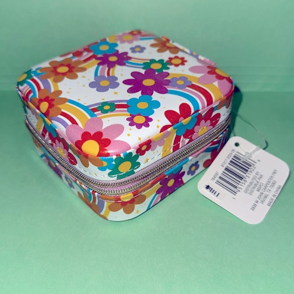 Mini Jewelry Organizer Case / Travel Jewelry Zipper Box - #1111
